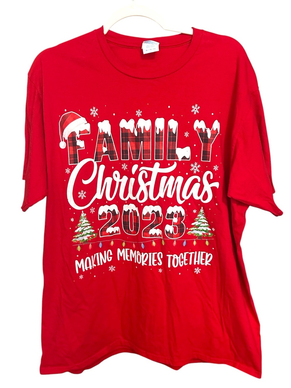 Port & Company Christmas 2023 Red Graphic Tee (XL)